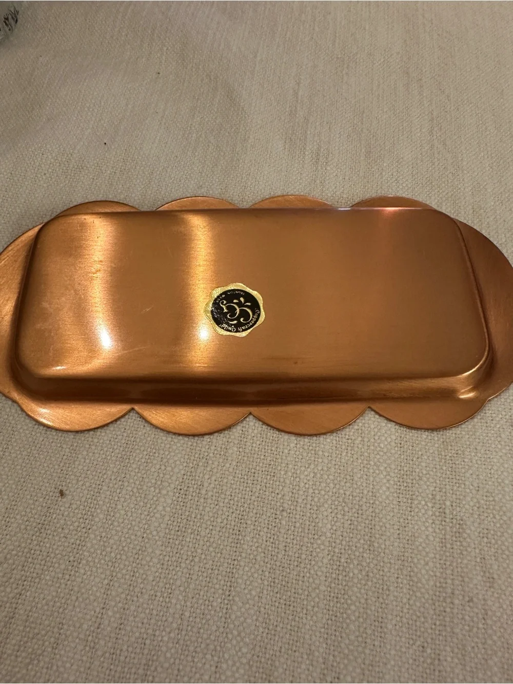 Coppercraft Arcoroc France Lidded Jelly Jars (set of 2) with brass tray